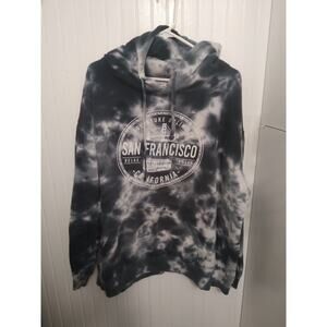 zuni 2xl long sleeve gray & white san francisco california hoodie